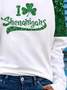 Women's Text Letters Long Sleeve Tee T-shirt Crew Neck Printing Casual Spring/Fall Top