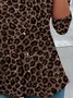 Women's Long Sleeve Tee T-shirt Spring/Fall Leopard Printing Crew Neck Casual Top