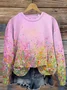 Women's Crew Neck Floral Pattern Casual Spring/Fall Long Sleeve Sweatshirt