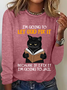 Women's Long Sleeve Blouse Spring/Fall Text Letters Crew Neck Daily Going Out Casual Top