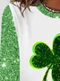 Women's Shamrock Long Sleeve Tee T-shirt St. Patrick's Day Floral Casual Spring/Fall Top