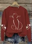 Women's Crew Neck Animal Casual Spring/Fall Long Sleeve Sweatshirt