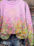 Women's Crew Neck Floral Pattern Casual Spring/Fall Long Sleeve Sweatshirt