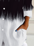 Women's Long Sleeve Shirt Spring/Fall Ombre Buckle Shirt Collar Daily Going Out Casual Top