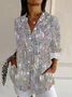 Women's Long Sleeve Shirt Spring/Fall Abstract Buckle Shirt Collar Daily Going Out Casual Top