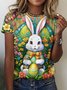 Women's Animal Short Sleeve Tee T-shirt Crew Neck Casual Summer Top