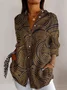 Women's Long Sleeve Shirt Spring/Fall Striped Shirt Collar Daily Going Out Vintage Top