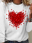 Women's Long Sleeve Tee T-shirt Spring/Fall Valentine's Day Crew Neck Vintage Top