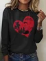 Women's Long Sleeve Tee T-shirt Spring/Fall Plaid Crew Neck Vintage Top