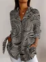 Women's Long Sleeve Shirt Spring/Fall Striped Shirt Collar Daily Going Out Vintage Top