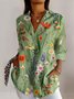 Women's Floral Long Sleeve Shirt Spring/Fall Shirt Collar Daily Casual Top