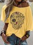 Women Wild West Short Sleeve Tee T-shirt Crew Neck Vintage Summer Top