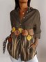 Women's Long Sleeve Shirt Spring/Fall Floral Shirt Collar Daily Going Out Casual Top