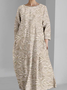 Women 3D Printing Long Sleeve Spring/Fall Dress Crew Neck Daily Vintage Maxi H-Line Dress