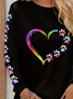 Women's Long Sleeve Tee T-shirt Spring/Fall Valentine's Day Crew Neck Casual Top