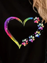 Women's Long Sleeve Tee T-shirt Spring/Fall Valentine's Day Crew Neck Casual Top