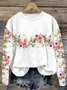 Women's Crew Neck Floral Printing Casual Spring/Fall Long Sleeve Sweatshirt