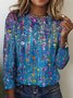 Women's Long Sleeve Tee T-shirt Spring/Fall Floral Crew Neck Casual Top