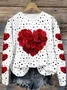 Women's Crew Neck Polka Dots Printing Casual Spring/Fall Long Sleeve Sweatshirt