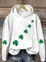 Women's St. Patrick's Day Floral Shamrock Spring/Fall Printing Long Sleeve Casual Daily Hoodie