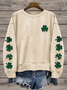 Women's St. Patrick's Day Floral Shamrock Printing Casual Spring/Fall Long Sleeve Sweatshirt