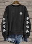 Women's St. Patrick's Day Floral Shamrock Printing Casual Spring/Fall Long Sleeve Sweatshirt