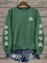 Women's St. Patrick's Day Floral Shamrock Printing Casual Spring/Fall Long Sleeve Sweatshirt