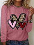 Women's Heart/Cordate Long Sleeve Blouse_ Spring/Fall Crew Neck Daily Casual Top