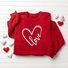 Women's Crew Neck Heart/Cordate Casual Spring/Fall Long Sleeve Sweatshirt