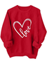 Women's Crew Neck Heart/Cordate Casual Spring/Fall Long Sleeve Sweatshirt