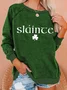 Women's Shamrock Text Letters Crew Neck Casual Spring/Fall Long Sleeve Sweatshirt