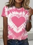 Women's Short Sleeve Tee T-shirt Summer Tie Dye Printing Crew Neck Casual Graphic Tee Top