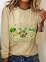 Women's Text Letters Long Sleeve Blouse_ Spring/Fall Crew Neck Daily Casual Top