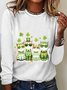 Women's Long Sleeve Blouse Spring/Fall Cat Crew Neck Daily Going Out Casual Top
