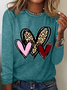 Women's Heart/Cordate Long Sleeve Blouse_ Spring/Fall Crew Neck Daily Casual Top