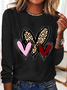 Women's Heart/Cordate Long Sleeve Blouse_ Spring/Fall Crew Neck Daily Casual Top