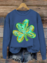 Women's Shamrock Crew Neck Casual Spring/Fall Long Sleeve Sweatshirt