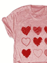 Women's Short Sleeve Tee T-shirt Summer Heart/Cordate Printing Crew Neck Casual Graphic Tee Top