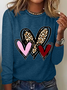 Women's Heart/Cordate Long Sleeve Blouse_ Spring/Fall Crew Neck Daily Casual Top