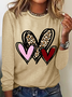 Women's Heart/Cordate Long Sleeve Blouse_ Spring/Fall Crew Neck Daily Casual Top