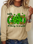 Women's Long Sleeve Blouse Spring/Fall Text Letters Crew Neck Daily Going Out Casual Top