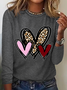 Women's Heart/Cordate Long Sleeve Blouse_ Spring/Fall Crew Neck Daily Casual Top