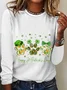 Women's Text Letters Long Sleeve Blouse_ Spring/Fall Crew Neck Daily Casual Top