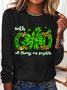 Women's Long Sleeve Blouse Spring/Fall Text Letters Crew Neck Daily Going Out Casual Top