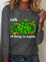 Women's Long Sleeve Blouse Spring/Fall Text Letters Crew Neck Daily Going Out Casual Top