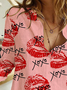Women's Long Sleeve Shirt Spring/Fall Text Letters Printing Shirt Collar Daily Going Out Casual Top