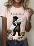 Women's Short Sleeve Tee T-shirt Summer Animal Crew Neck Vintage Top