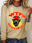 Women's Long Sleeve Blouse Spring/Fall Text Letters Crew Neck Daily Going Out Casual Top
