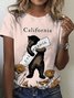 Women's Short Sleeve Tee T-shirt Summer Animal Crew Neck Vintage Top