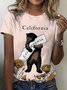 Women's Short Sleeve Tee T-shirt Summer Animal Crew Neck Vintage Top